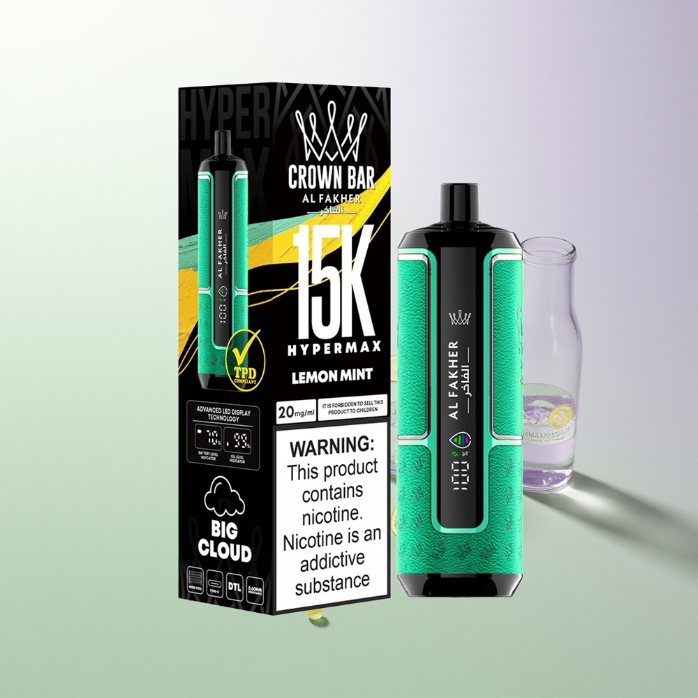 Al Fakher Crown Bar 15K Hipermax Jednokratna Vape Kit Limun Nana Srpski Dobavljači