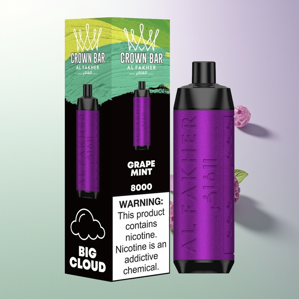 Al Fakher Crown Bar 8000 Crystal 600mah 18ml 5mg 0.6ohm Grozdana Menta