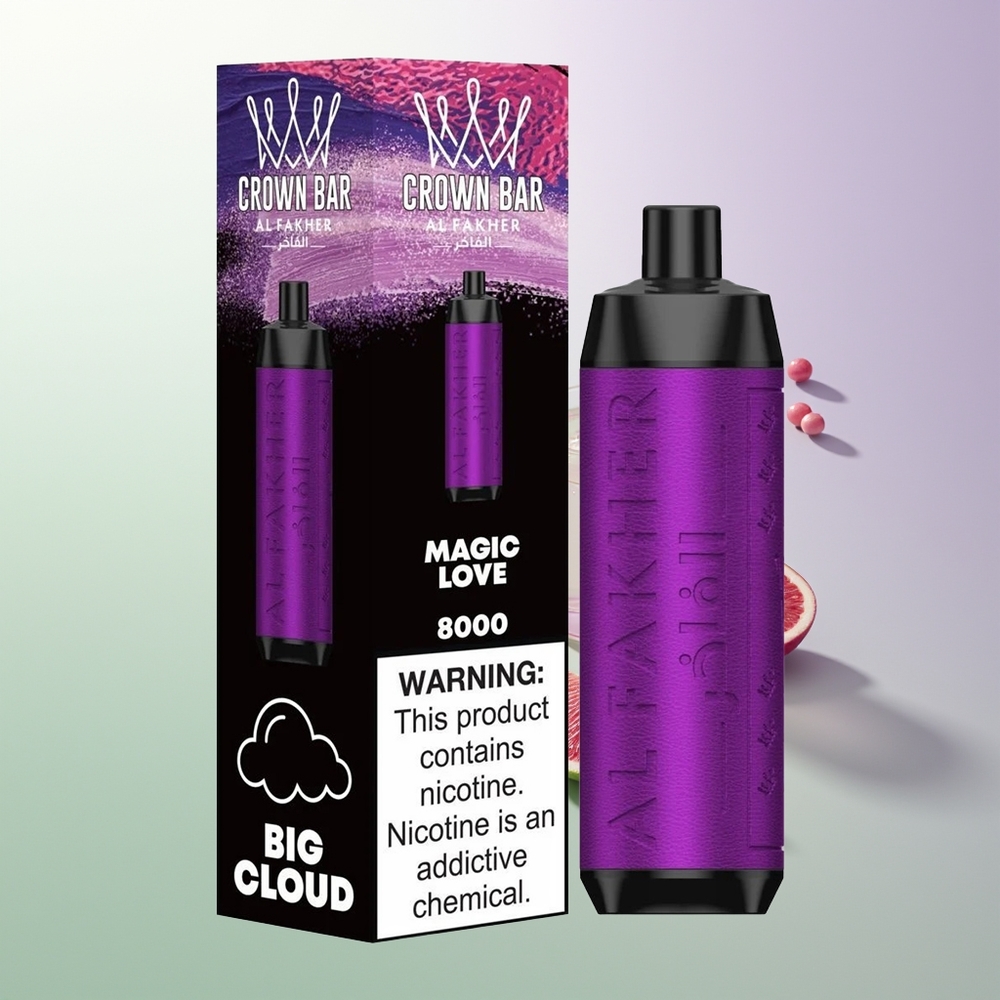 Al Fakher Crown Bar 8000 Crystal Jednokratna Vape 18ml 5mg 0.6ohm 600mAh USB-C Magična Ljubav Srbija Maloprodaja