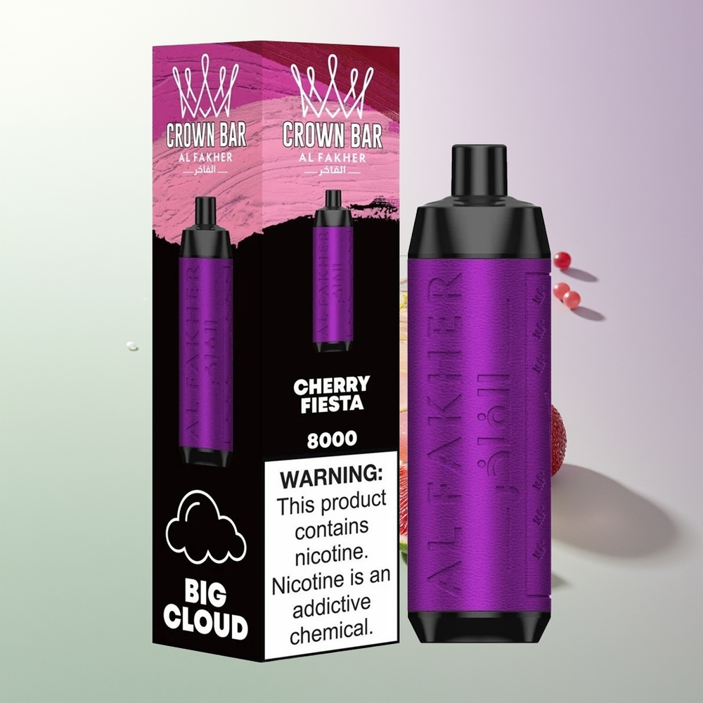 Al Fakher Crown Bar 8000 Crystal Jednokratna Vape 18ml 5mg Nikotina 8000 Pufova Trešnja Fiesta