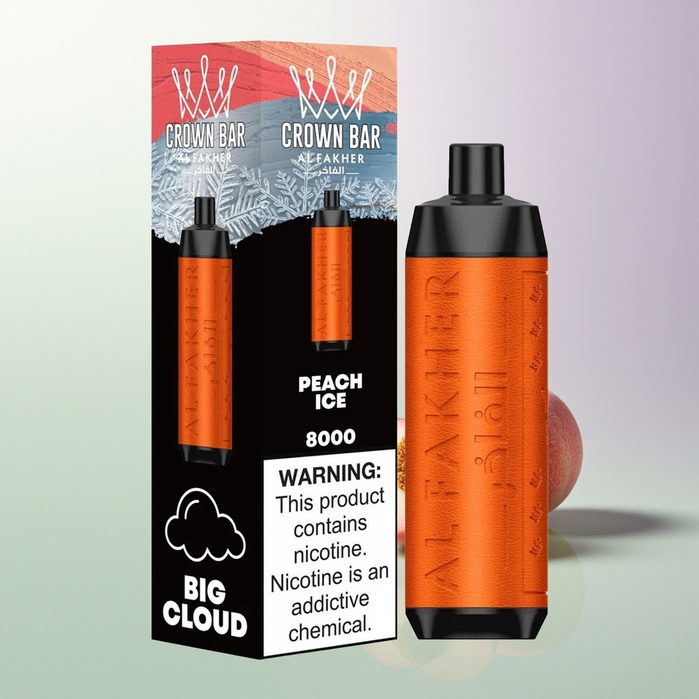 Al Fakher Crown Bar 8000 Crystal Jednokratna Vape Breskva Led 600mAh 18ml 5mg 0.6ohm Srpski Veleprodajci