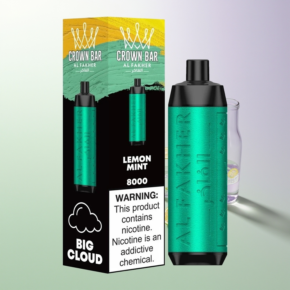 Al Fakher Crown Bar 8000 Crystal Jednokratna Vape Limeta Menta 600mah 18ml 5mg