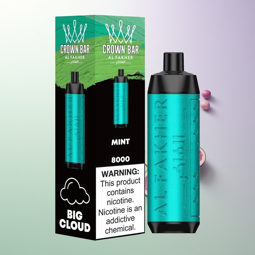 Al Fakher Crown Bar 8000 Crystal Jednokratna Vape Mentol 18ml 5mg 600mAh Tip-C Srpski Distributeri