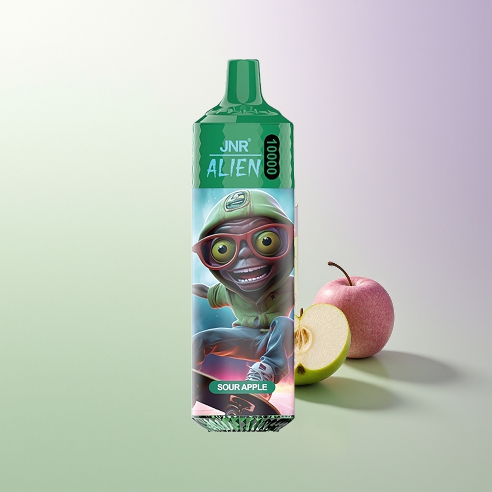 JNR Alien 10000 Pufova Brza Puna Čokolada 20ml RGB LED Type-C Kisela Jabuka
