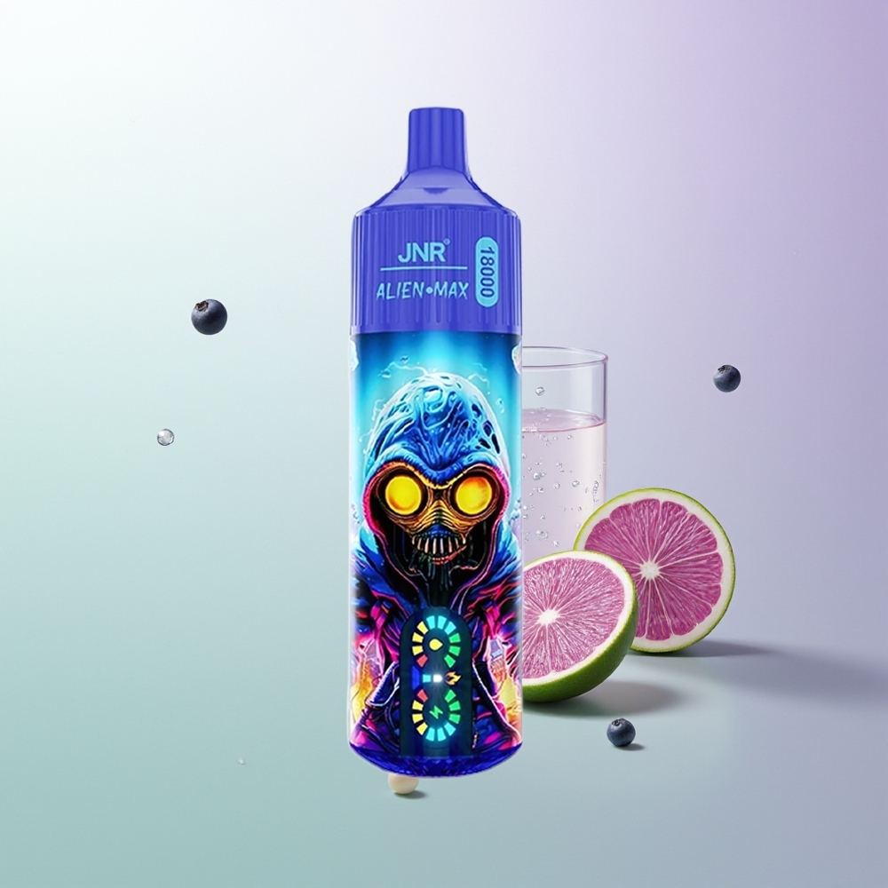 JNR Alien Max 18000 Puffs Dual Mesh Duo Core LED Tip 850mAh 28ml Plava Bobica Bubblegum