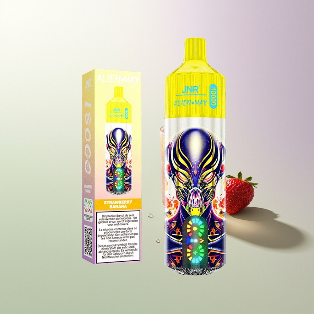 JNR Alien Max 18000 Puffs Dual Mesh Smart LED Strawberry Banana (Јагода Банана)