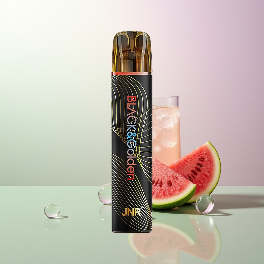JNR Black&Golden 800 Puffova 550mAh 2ml E-Liquid Bez Punjenja 2% Nikotina Lubenica Led