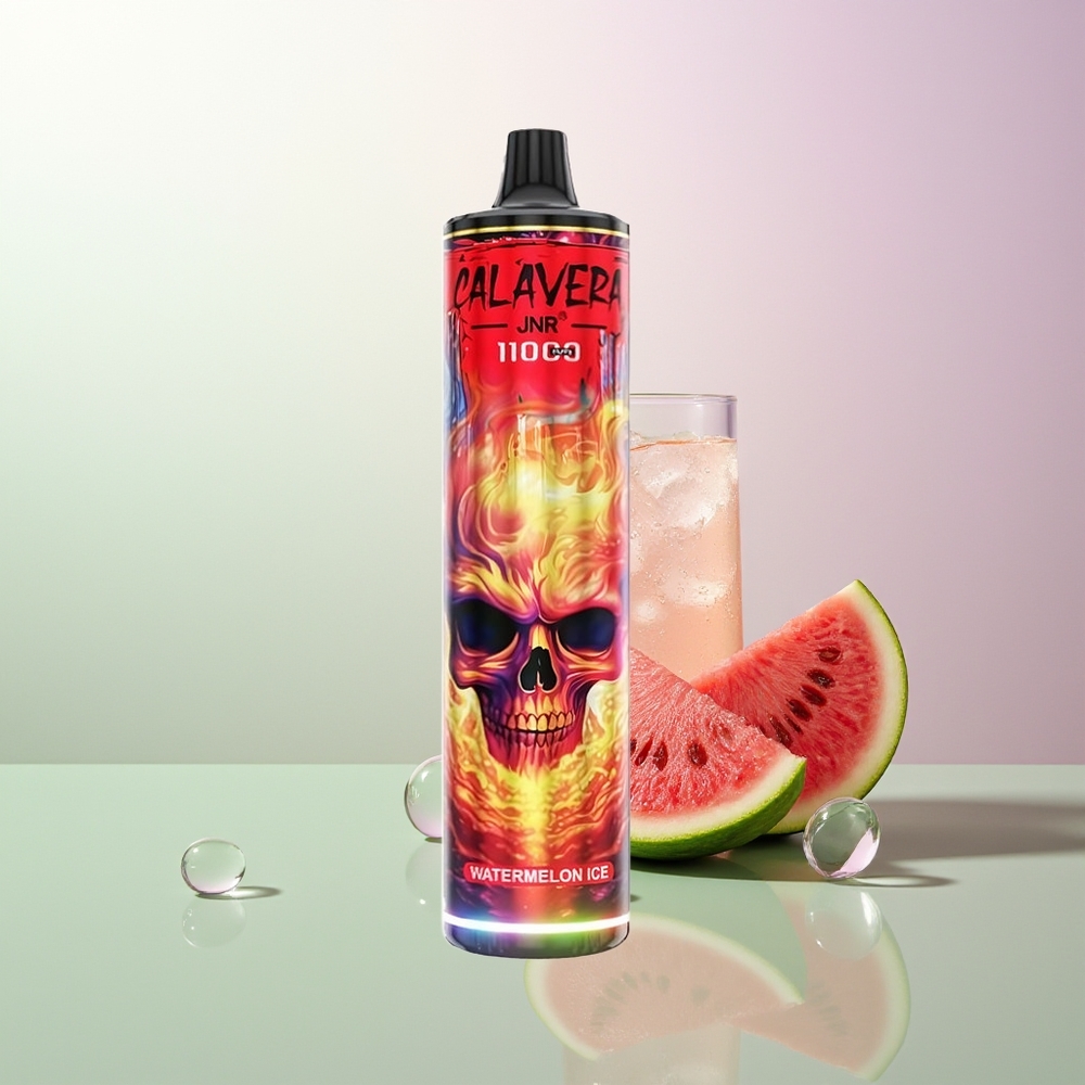 JNR Calavera 11000 Pufova Jednokratna Vape Baterija 850mAh 21ml Tekućina 1.0ohm Mesh Kalem Type-C Punjenje Lubenica Led