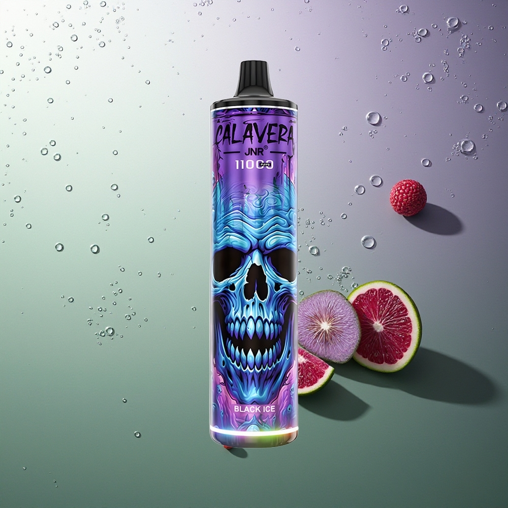 JNR Calavera 11000 Pufova Tip-C Punjenje 850mAh Baterija 21ml Tecnost 1.0ohm Mrezasti Kalem 0%2%5% Nikotin Crni Led
