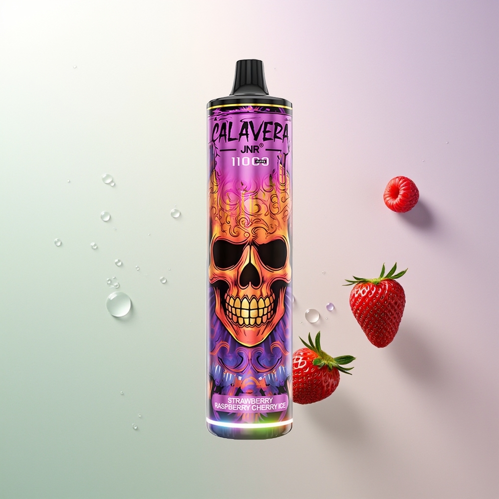 JNR Calavera 11000 Pufova Tip-C punjenje 850 mAh Baterija 21ml E-Liquid 1.0ohm Mesh Coil Jagoda Malina Trešnja Led