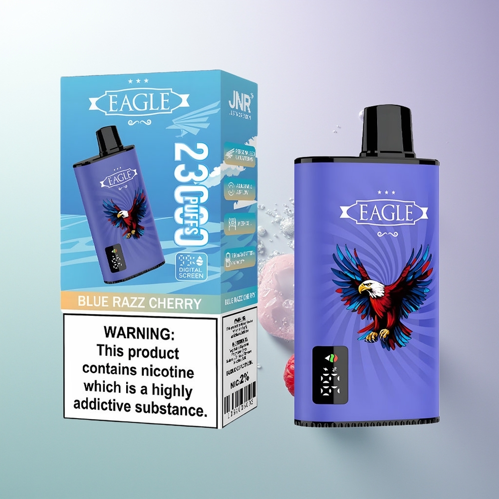 JNR EAGLE Smart 23000 Puffs Digital Screen Mesh Coil Adjustable Airflow Type-C Плава Малина Трешњевита (Blue Razz Cherry)