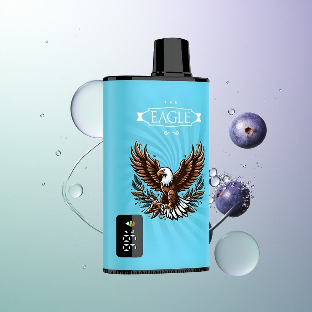JNR EAGLE Smart 23000 Pufova Digitalni Ekran 1.0ohm Mesh Coil Podesivi Protok Vazduha 750mAh Baterija Type-C Punjenje 25ml Tekućina Borovnica Led