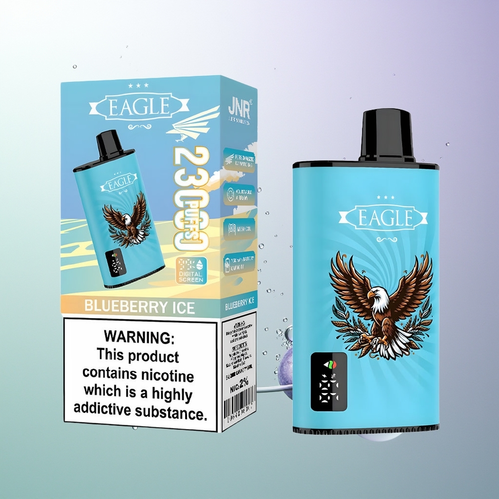 JNR EAGLE Smart 23000 Pufova Digitalni Ekran 1.0ohm Mesh Coil Podesivi Protok Vazduha 750mAh Baterija Type-C Punjenje 25ml Tekućina Borovnica Led