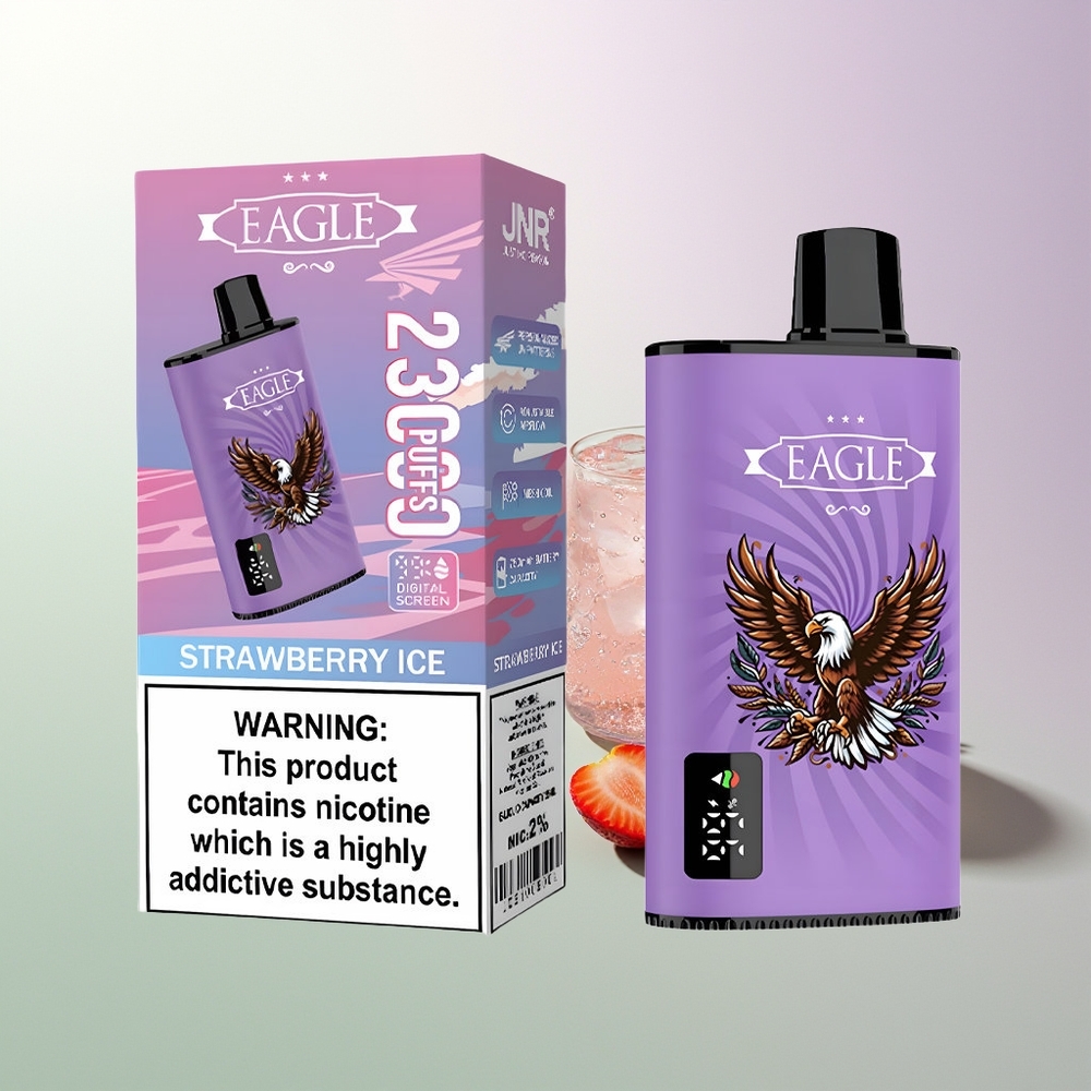 JNR EAGLE Smart 23000 Pufova Digitalni Ekran 1.0ohm Mesh Coil Podesivi Protok Vazduha Jagoda Led