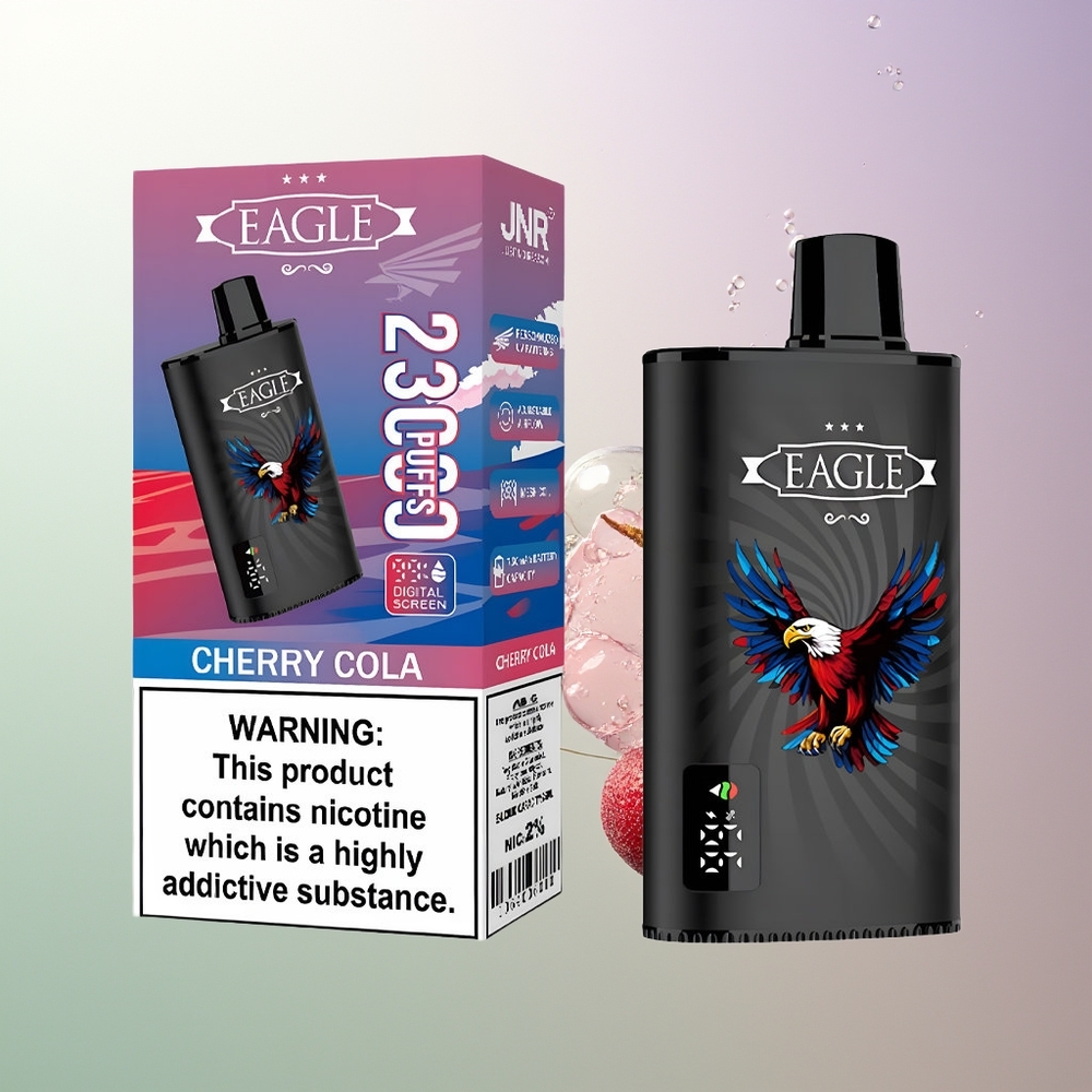 JNR EAGLE Smart 23000 Pufova Digitalni Ekran 1.0ohm Mesh Zavojnica Podešavajući Protok Vazduha Punjenje 25ml Tekućina Višnja Kola