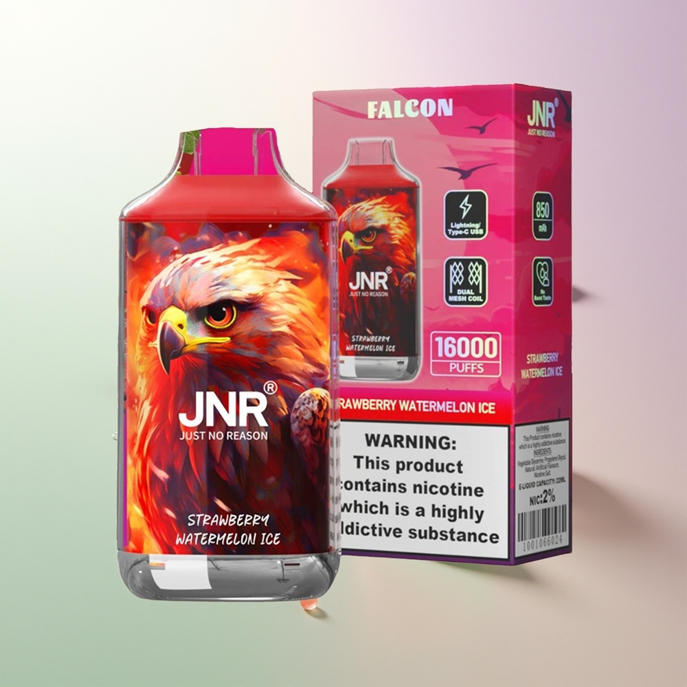 JNR Falcon 16000 Puffs 850mAh 22ml Dual Mesh Coil Smart LED Strawberry Watermelon Ice Srbija Wholesalers