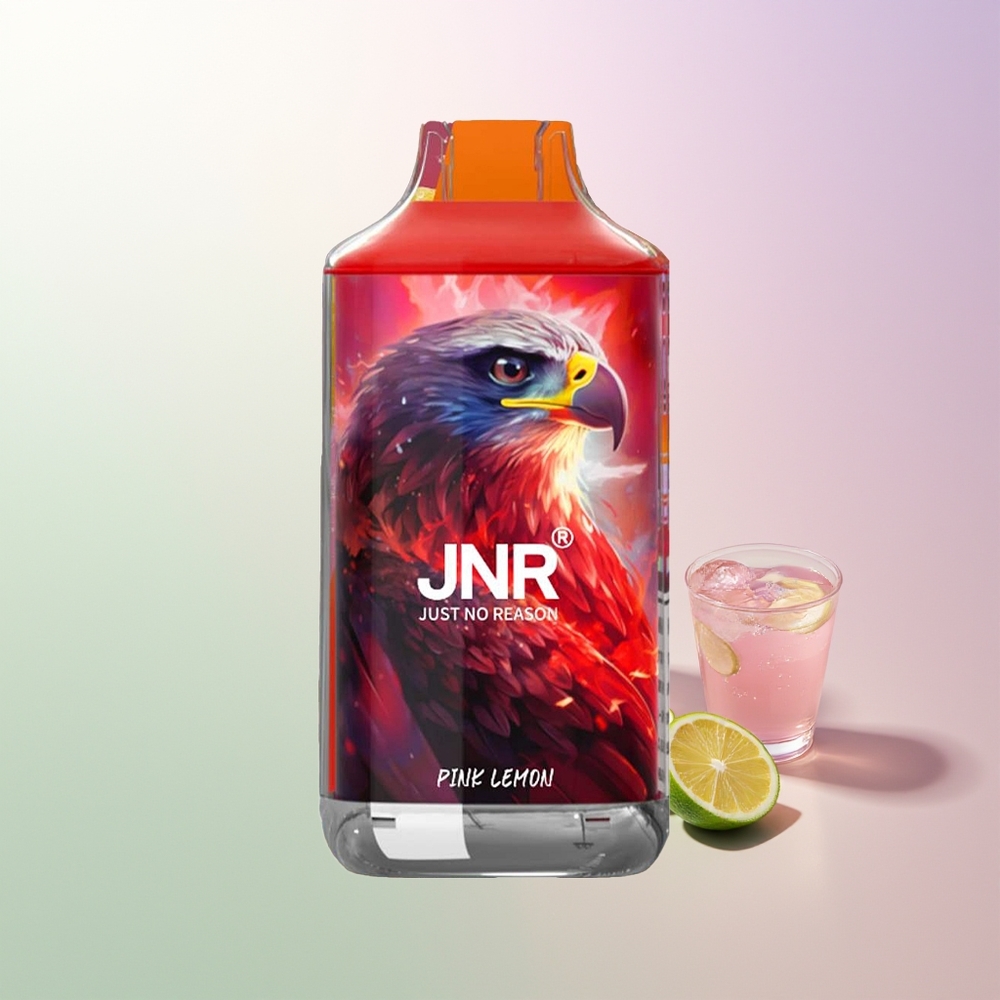 JNR Falcon 16000 Pufova 850mAh 22ml Dvostruka Mreža Zavojnica Tip C & Munja Pametni LED Display 0%2% Roze Limun