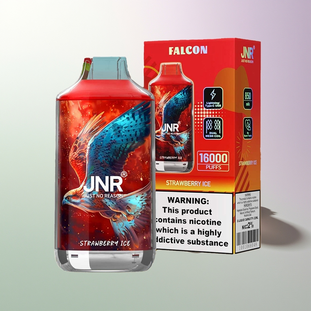 JNR Falcon 16000 Pufova Dvojna Mreža 22ml Jagoda Led
