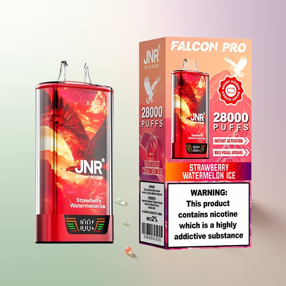 JNR Falcon Pro 28000 30ml Dual Mesh Coil Jagoda Lubenica Led 28000 Pufova