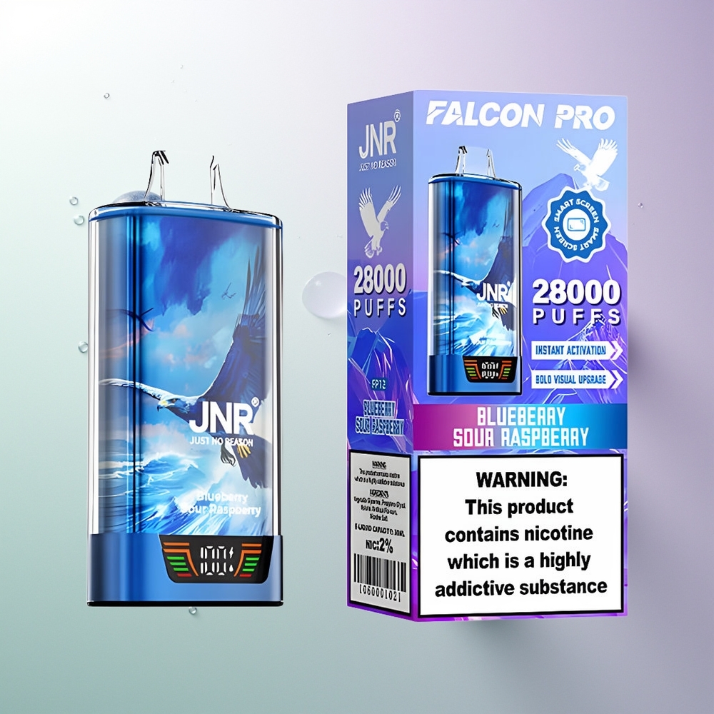 JNR Falcon Pro 28000 Puffova 30ml 5% Nikotina Dual Mesh Coil Borovnica-Kisela Malina
