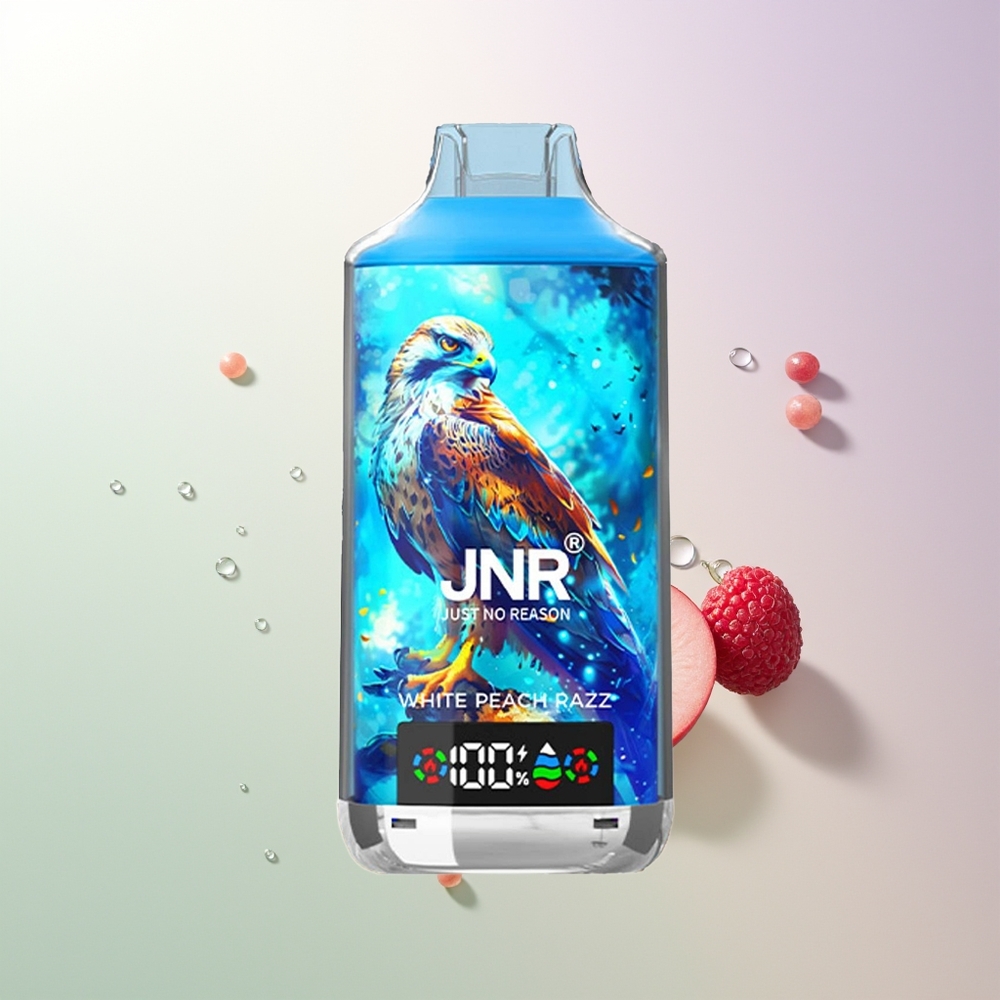 JNR Falcon X 18000 Pufova 750mAh 24ml Dual Mesh Coil Digital Display Type-C Brzina Punjenja 0% 2% 5% Beli Breskva Malina