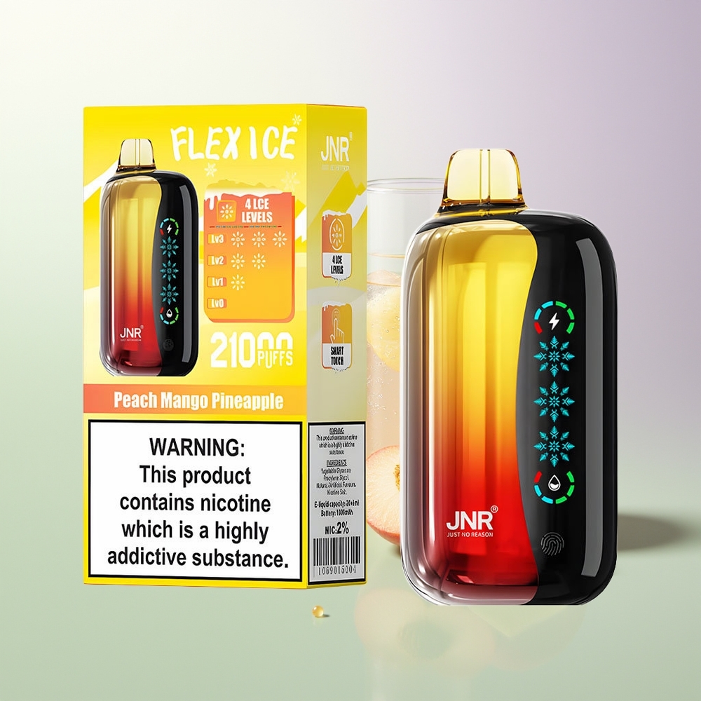 JNR Flex Ice 21000 Pufova Podesivi Vazdušni Tok Dodir Ekran 26ml E-tečnost Breskva Mango Ananas