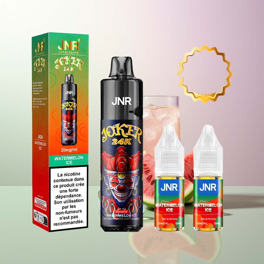 JNR Joker 24000 Puffs 2+10ml Vidljivi Nivo Tekućine Type-C Punjenje 2% Nikotina Lubenica Led Srbija Dileri