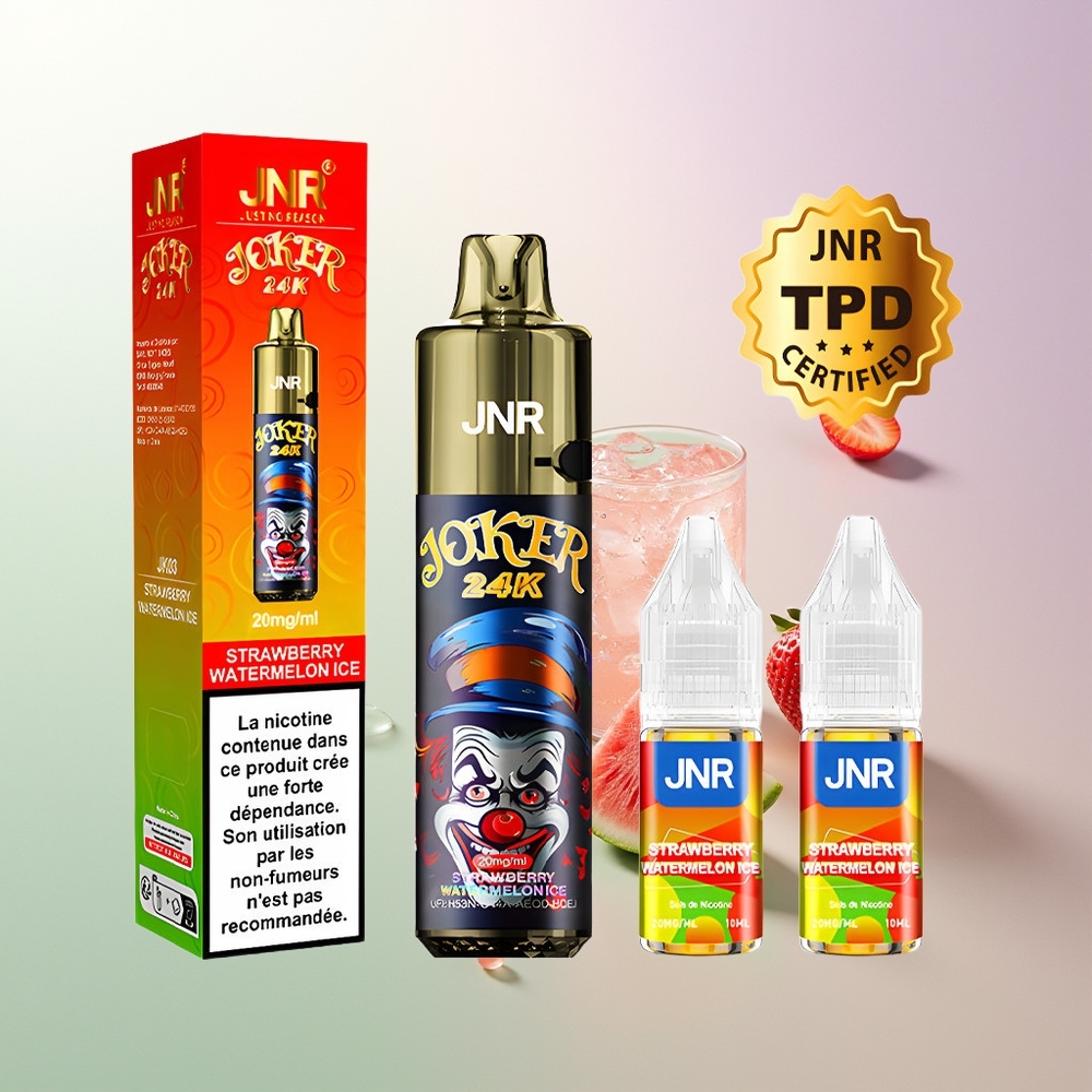 JNR Joker 24000 Pufova Refillable sa Vidljivim Nivoom Tekućine 800mAh Baterija Jagoda Lubenica Led