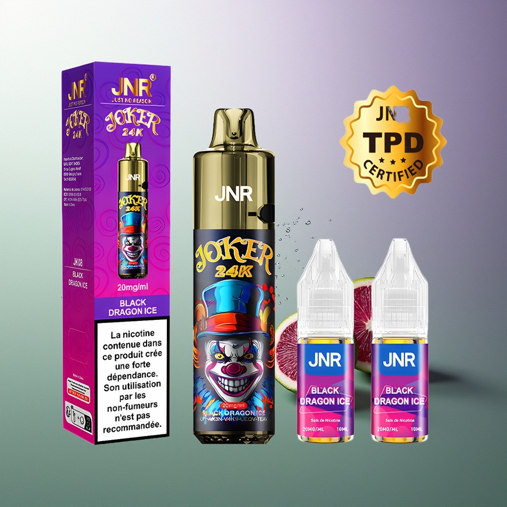 JNR Joker 24K Pufova Jednokratna Vape Refillable 10ml Vidljivi Nivo Tekućine 800mAh Baterija Crni Zmaj Led Srpski Dobavljači