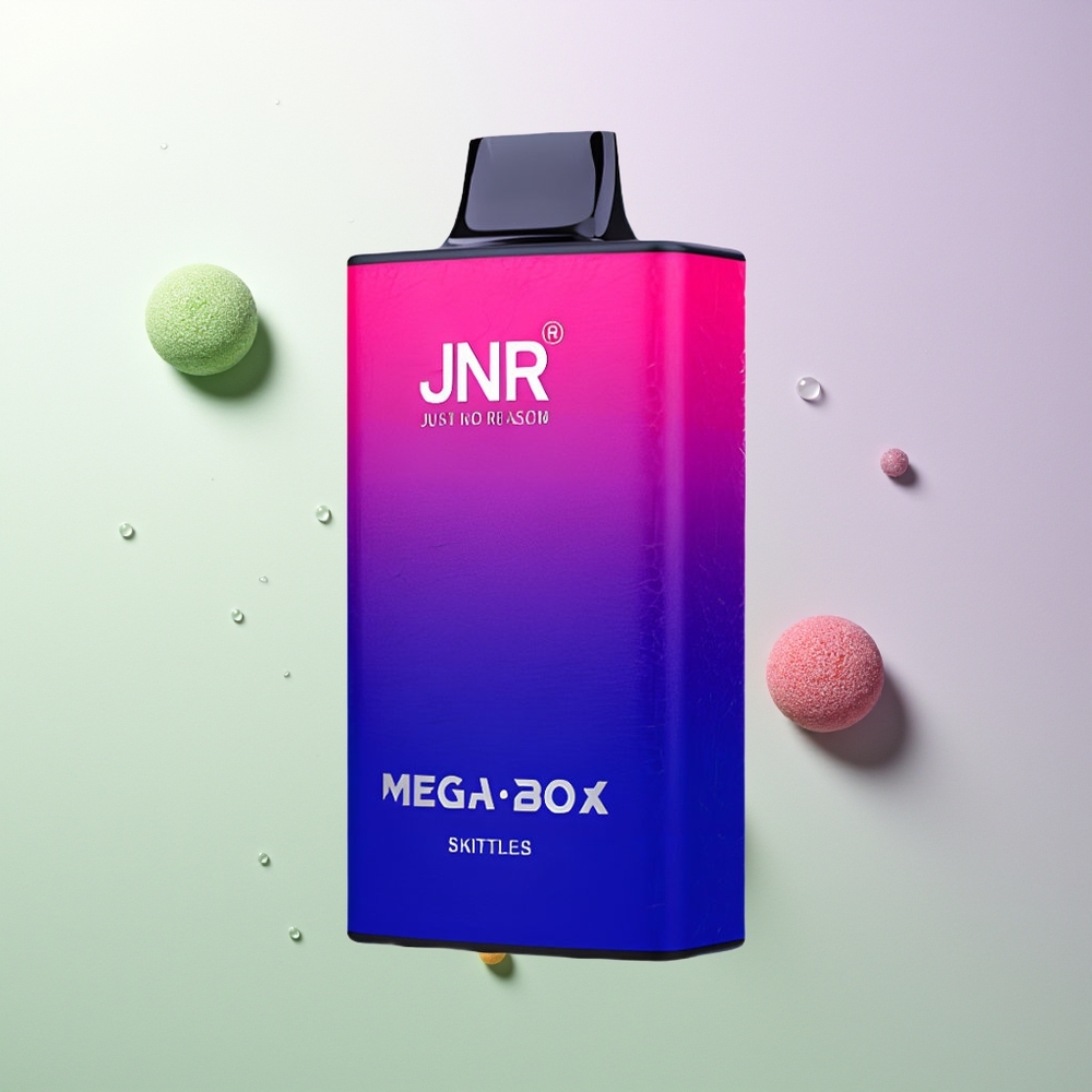 JNR Mega Box 25000 Pufova Dual Mesh Coil Type-C Brza Punjač 30ml E-tečnost 2% Nikotina Skittles
