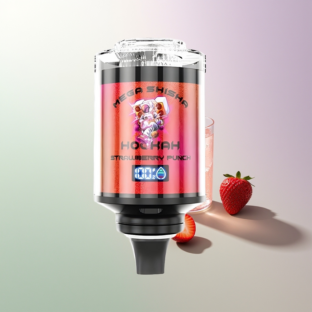 JNR Mega Shisha Hookah 100K 2200mAh Tip-C Bredi Jasna Ekran Šumska Jagoda Kombinacija