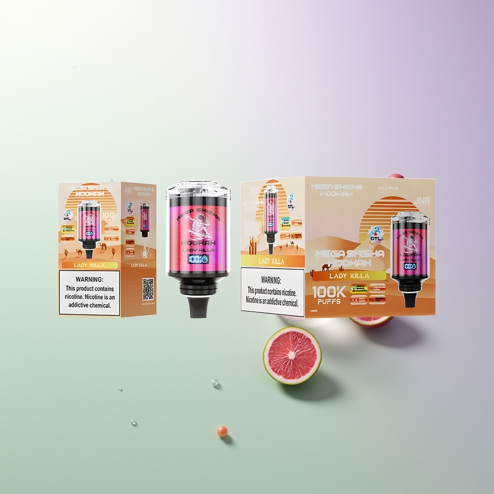 JNR Mega Shisha Hookah 100K 60ml 2200mAh Tip-C Ekran Lady Killa Srbija Distributeri