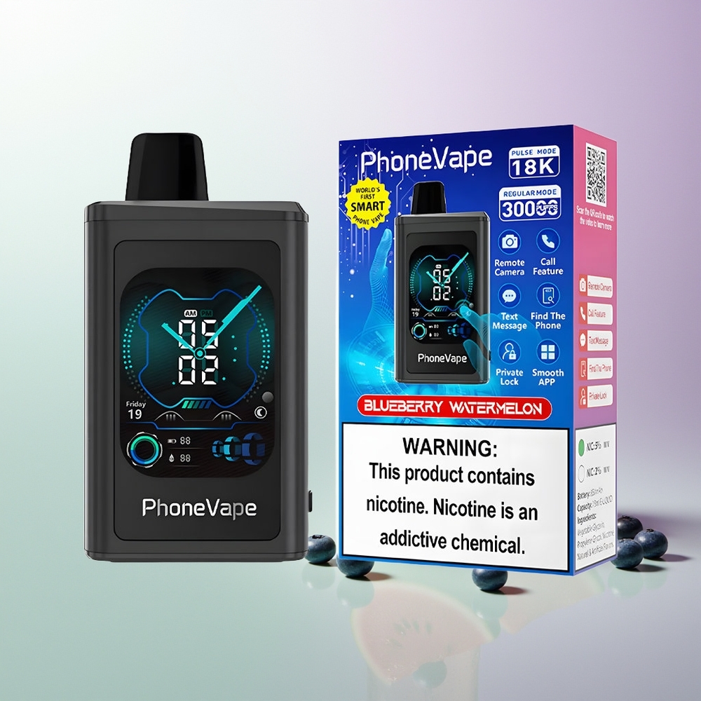 JNR PhoneVape 30000 pufova Turbo Mode Podešavanje Protoka Vazduha 850mAh Tip-C Punjenje Borovnica Lubenica