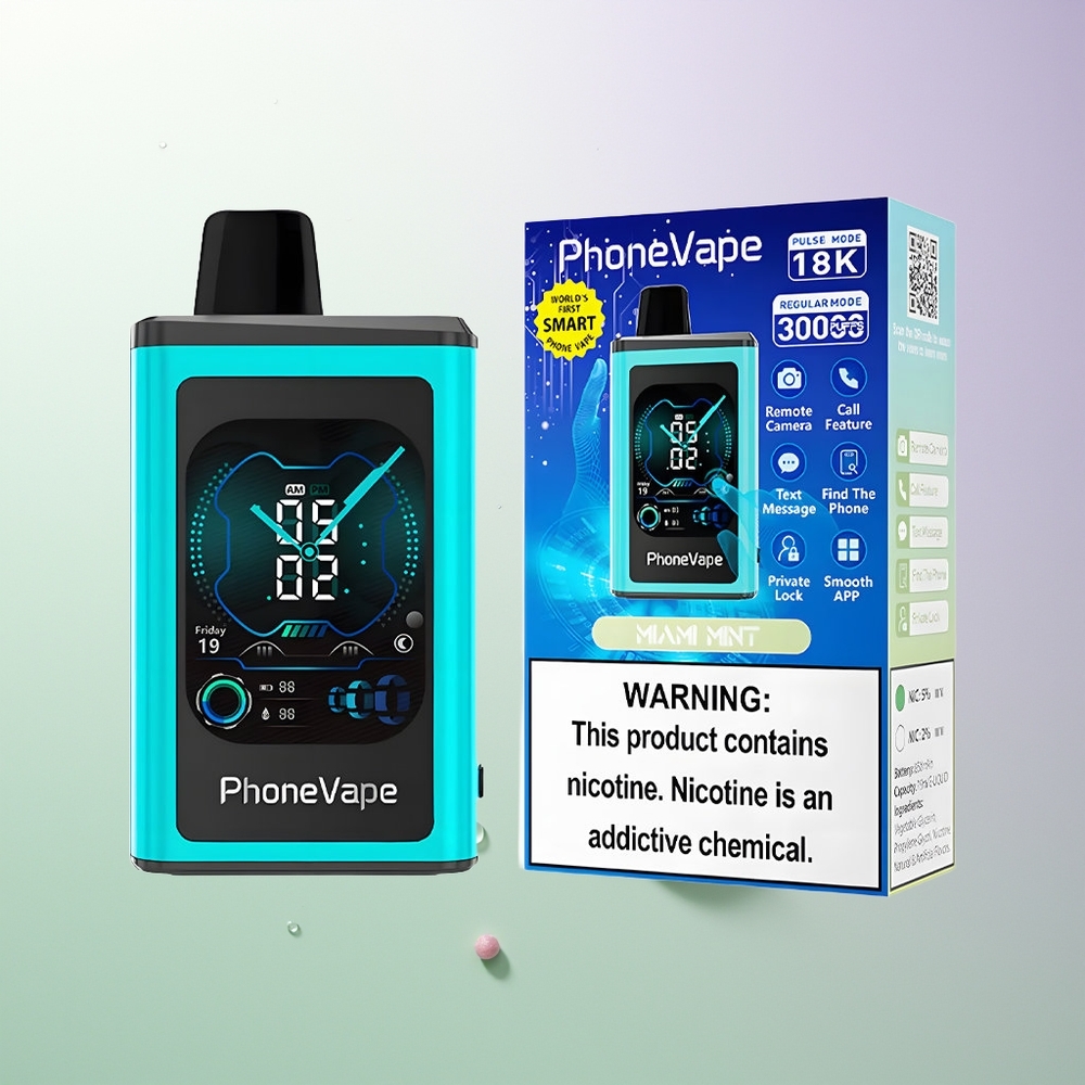 JNR PhoneVape 30000 puhaja Turbo način Podešavanje protoka vazduha Aplikacija Kontrola Pun ekran 2%,5% nikotina Miami nana Srpski veletrgovci