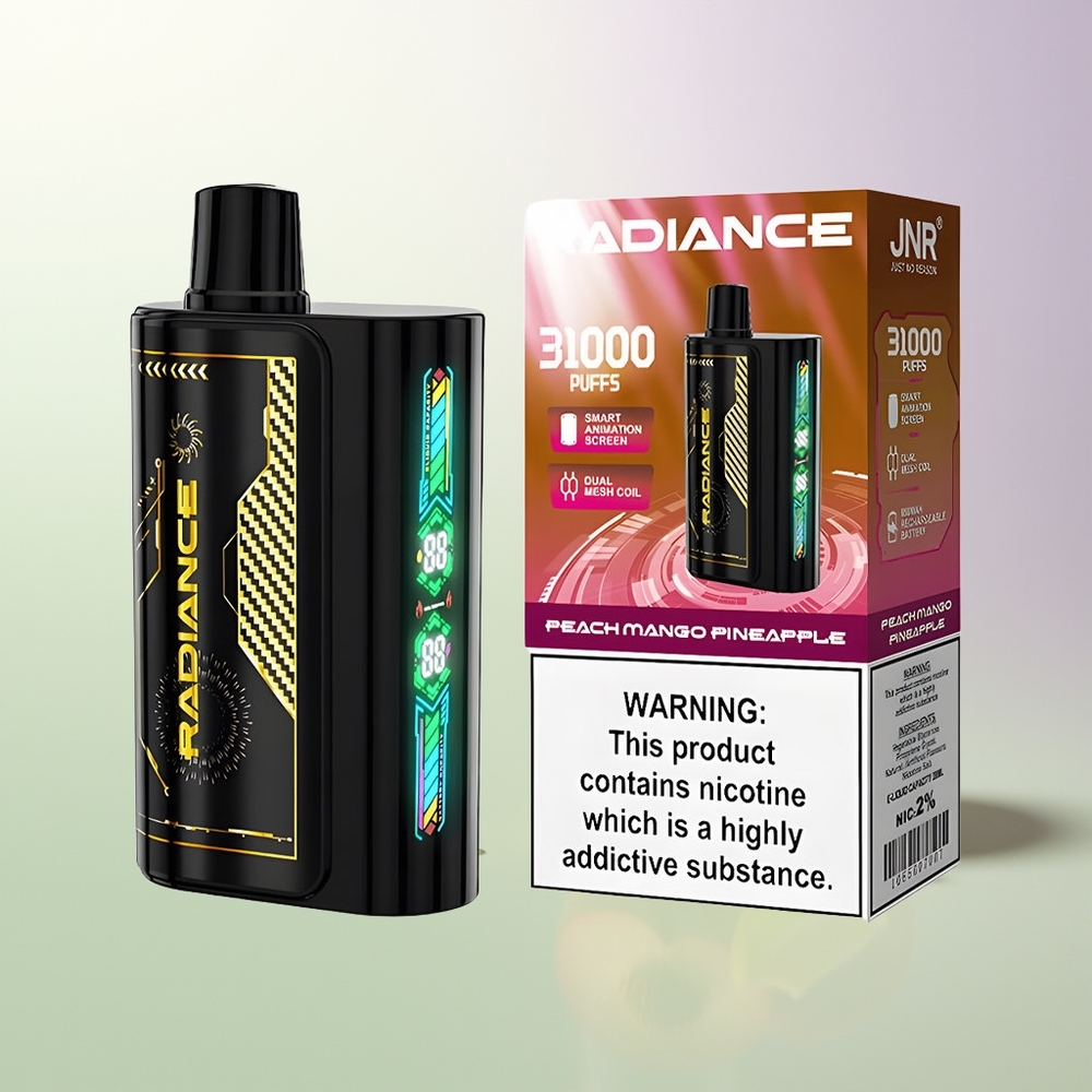 JNR Radiance 31000 Pufova 28ml Dual Mesh Breskva Mango Ananas