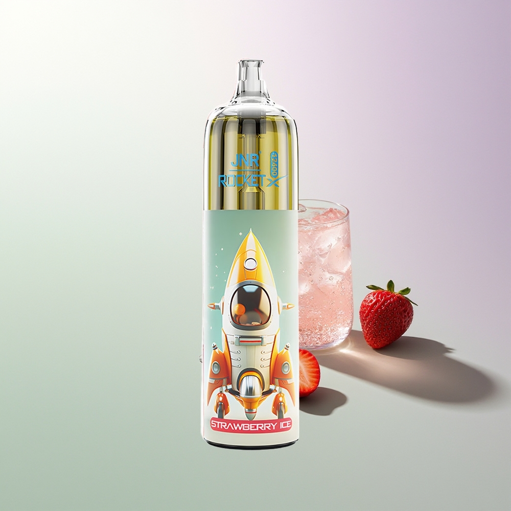 JNR Rocket-X 12400 Pufova Podešavanje Protoka Vazduha RGB Svetla 1.2ohm Mesh Kalem 850mAh Baterija 25ml Tekućina Type-C Brzo Punjenje Jagoda Led