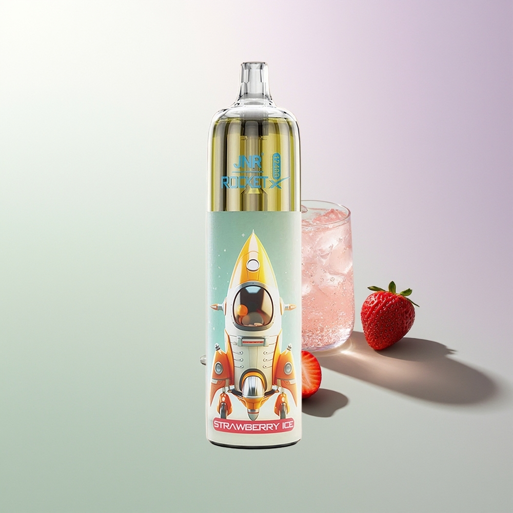 JNR Rocket-X 12400 Pufova Podešavanje Protoka Vazduha RGB Svetla 1.2ohm Mesh Kalem 850mAh Baterija 25ml Tekućina Type-C Brzo Punjenje Jagoda Led