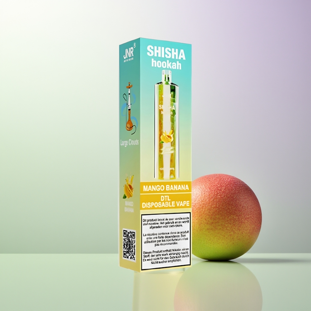JNR Shisha Hookah 12000 Pufova 750mAh Type-C Mango Banana
