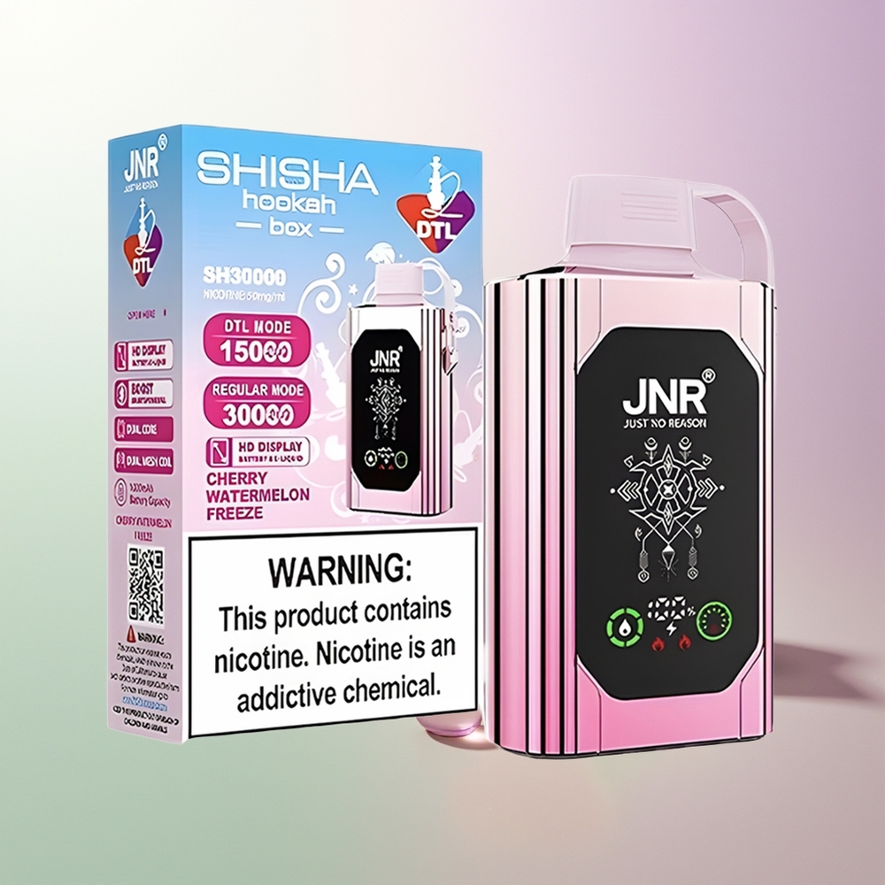 JNR Shisha Hookah Box 20500 Puffs HD Display 1000mAh 25ml Dual Mesh Coil Type-C 0% 2% 5% Вишња Лубеница Замрзавање