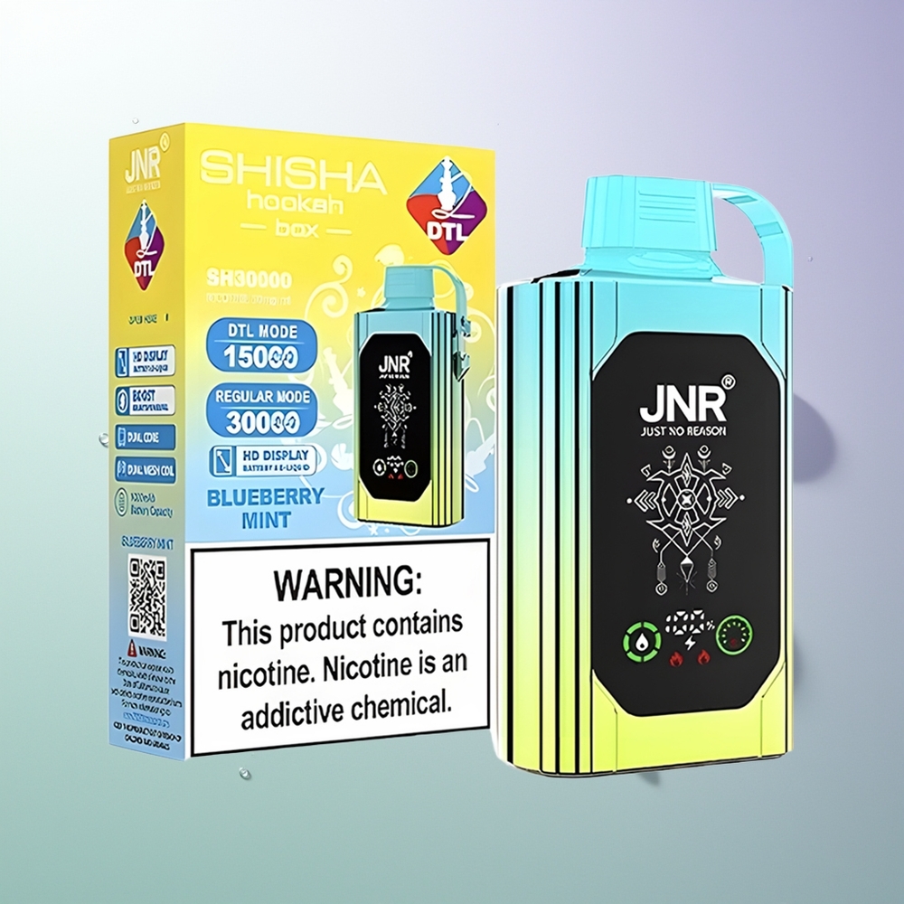 JNR Shisha Hookah Box 20500 Puffs HD Display 1000mAh 25ml Dual Mesh Coil Type-C 0% 2% 5% Borovnica Met Srpski Veleprodaja