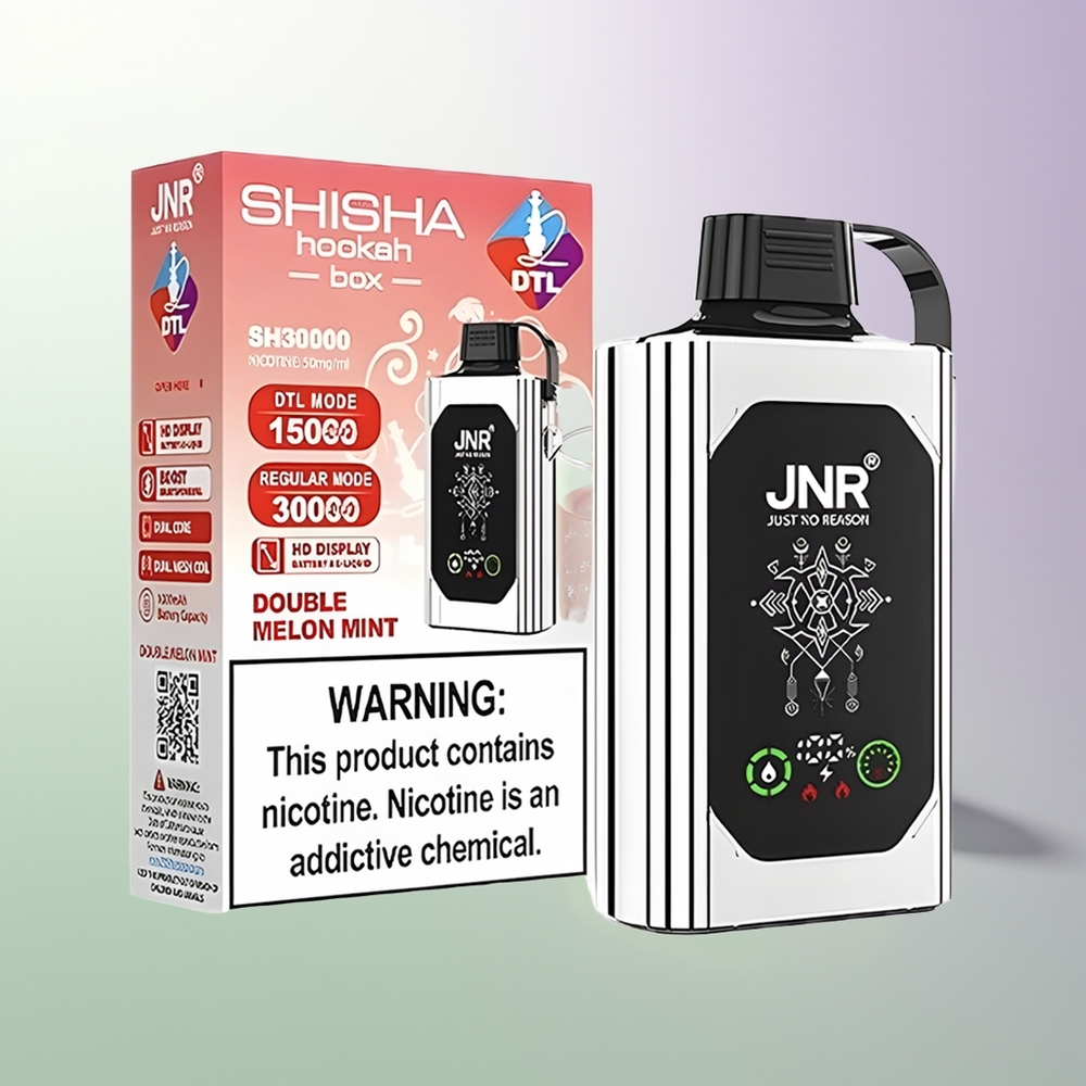 JNR Shisha Hookah Box 20500 Puffs HD Display 1000mAh 25ml Dual Mesh Coil Type-C 0% 2% 5% Duple Jabuka