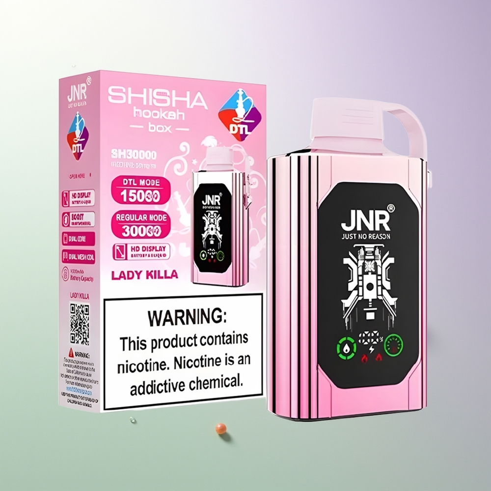 JNR Shisha Hookah Box 20500 Puffs HD Display 1000mAh 25ml Dual Mesh Coil Type-C 0%2%5% Lady Killa Srpski Distributeri