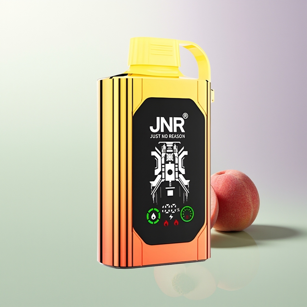 JNR Shisha Hookah Box 20500 Puffs HD Display 1000mAh 25ml Dual Mesh Coil Type-C 0%/2%/5% Sočne Breskve