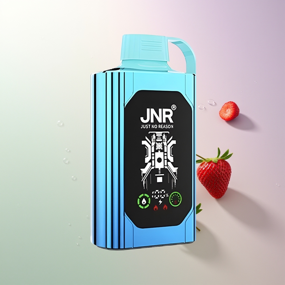 JNR Shisha Hookah Box 20500 Pufova HD Display 1000mAh 25ml Dual Mesh Coil & Dual Core Type-C Quick Charge 0%,2%,5% Jagoda Malina Bombonica