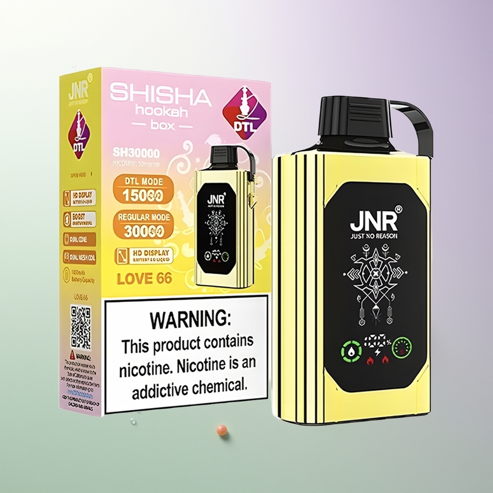 JNR Shisha Hookah Box 20500 Ustima HD Display 1000mAh 25ml Dual Mesh Coil Type-C 0%,2%,5% Ljubav 66