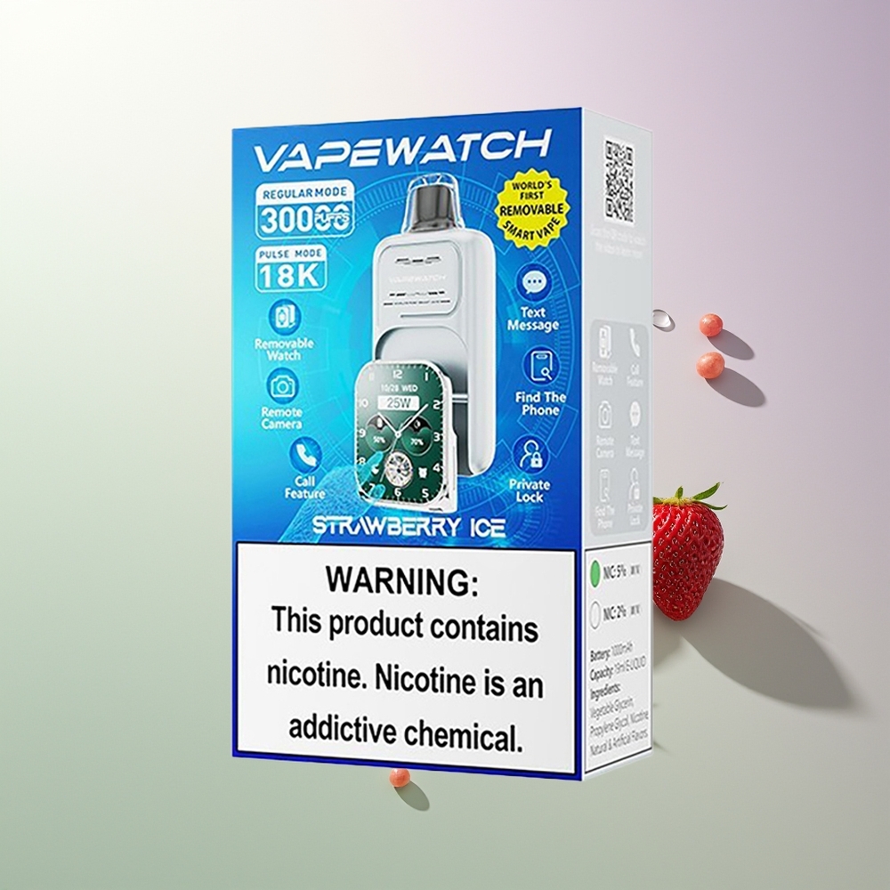 JNR VapeWatch 30000 Puffova Dual Mesh Coil 19mL 5% Nikotina Jagoda Led