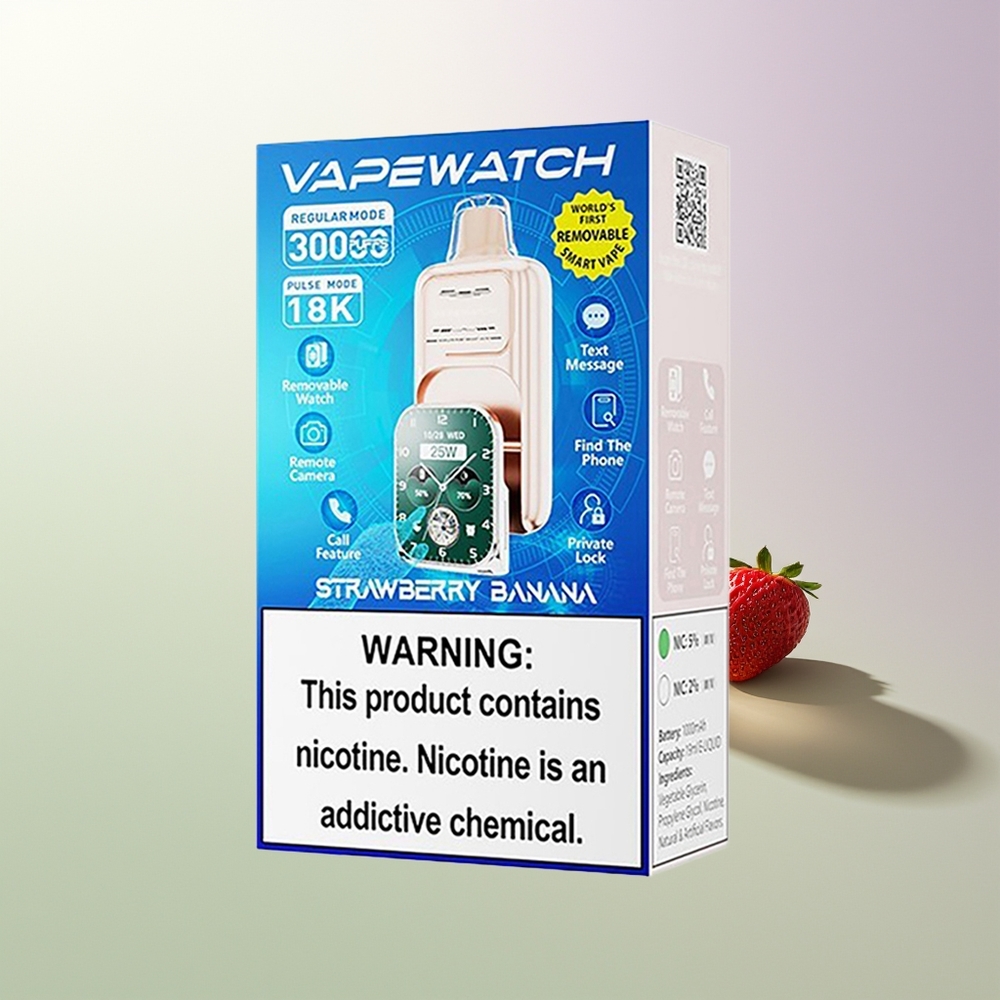 JNR VapeWatch 30000 Pufova Dual Mesh Coil Tip-C Brzo Punjenje 1000mAh Jagoda Banana Srpski Dobavljači