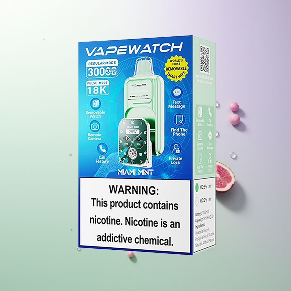 JNR VapeWatch 30000 Pufova Dual Mesh Coil Type-C 19mL 5% Nikotina Miami Metvica Srpski Veleprodajci