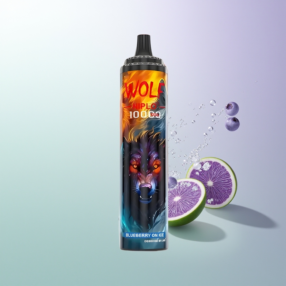 JNR Wolf Niplo 10000 Pufova Mesh Coil 1.0 Ohm 650mAh 20ml 0% 2% 5% Tip-C Brzo Punjenje Borovnica Na Ledu