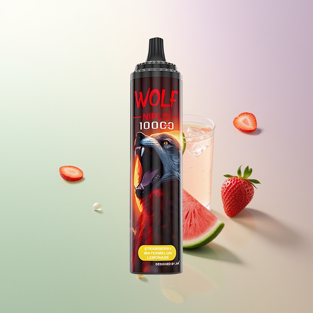 JNR Wolf Niplo 10000 Pufova Mesh Coil 1.0 Ohm 650mAh 20ml Type-C Jagoda Lubenica Limunada